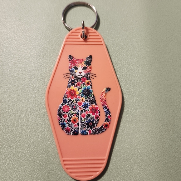 Accessories - Floral Cat Keychain
